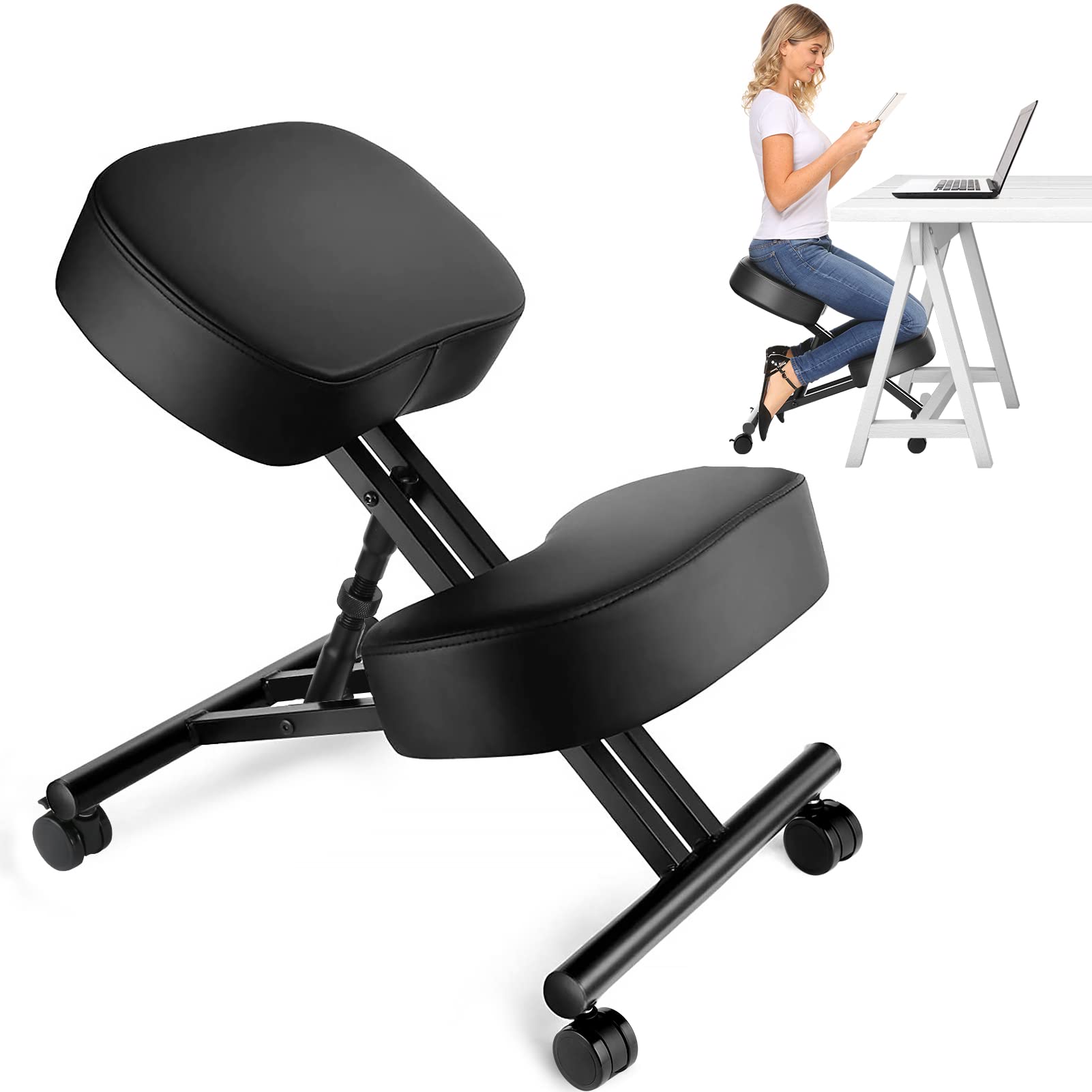Furniture Chairs For Office - Kneeling Chair Ergonomic for Office, Adjustable