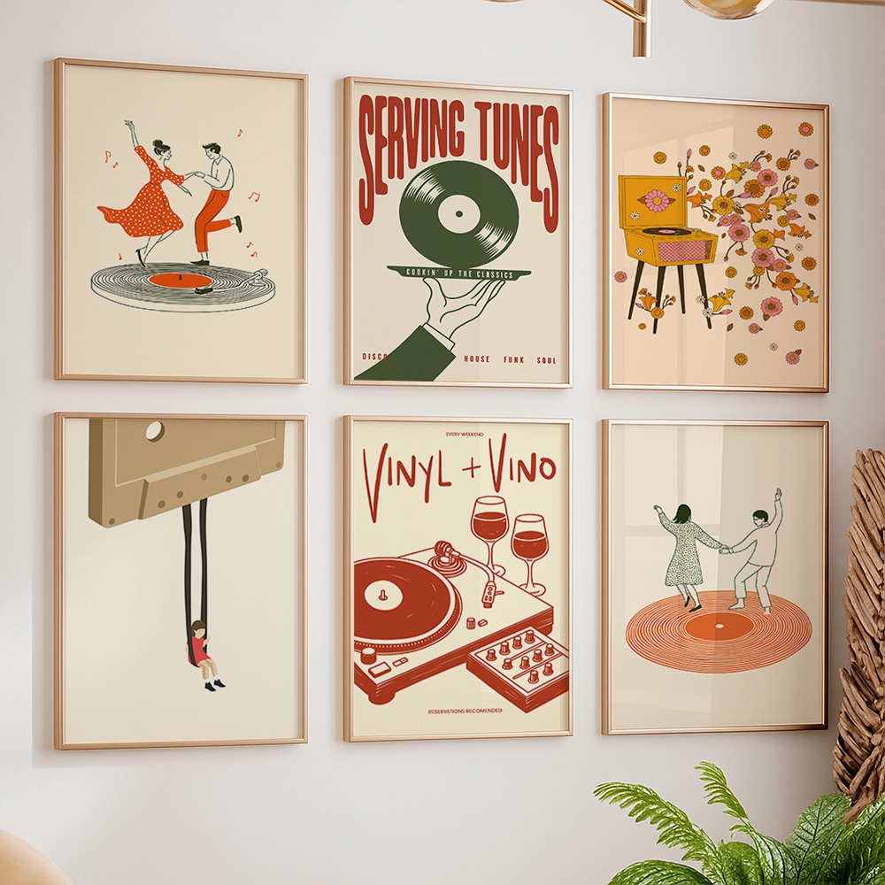 Office Furniture Direct - 1pc Vintage Music Canvas Poster Unframed