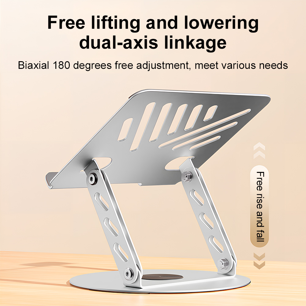 Gaming Desk With Hutch - 360° Rotating Laptop Stand Adjustable Foldable