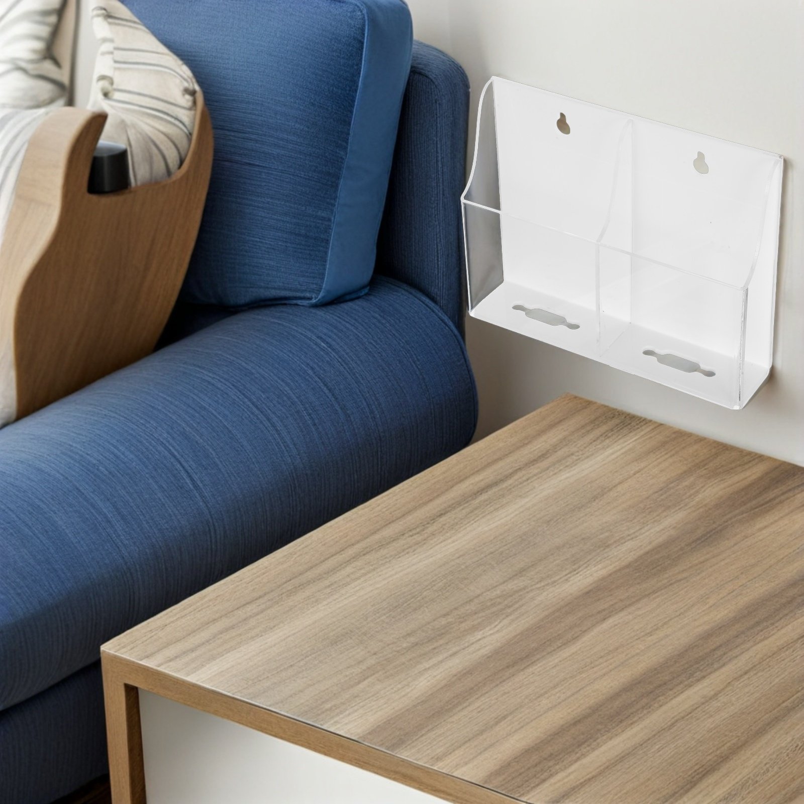 Wall Organizer Pocket - Wall Mounted Acrylic Transparent Remote Control