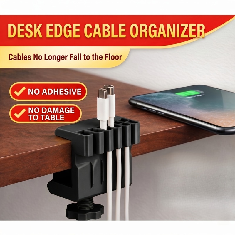 Office Furniture Ideas - 3 desktop cable manager clips USB