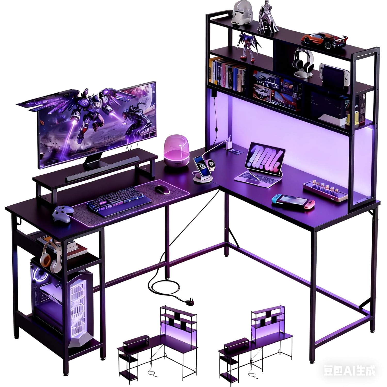 L Shaped Gaming Desk with Hutc - Gaming Desk With Hutch recension och pris