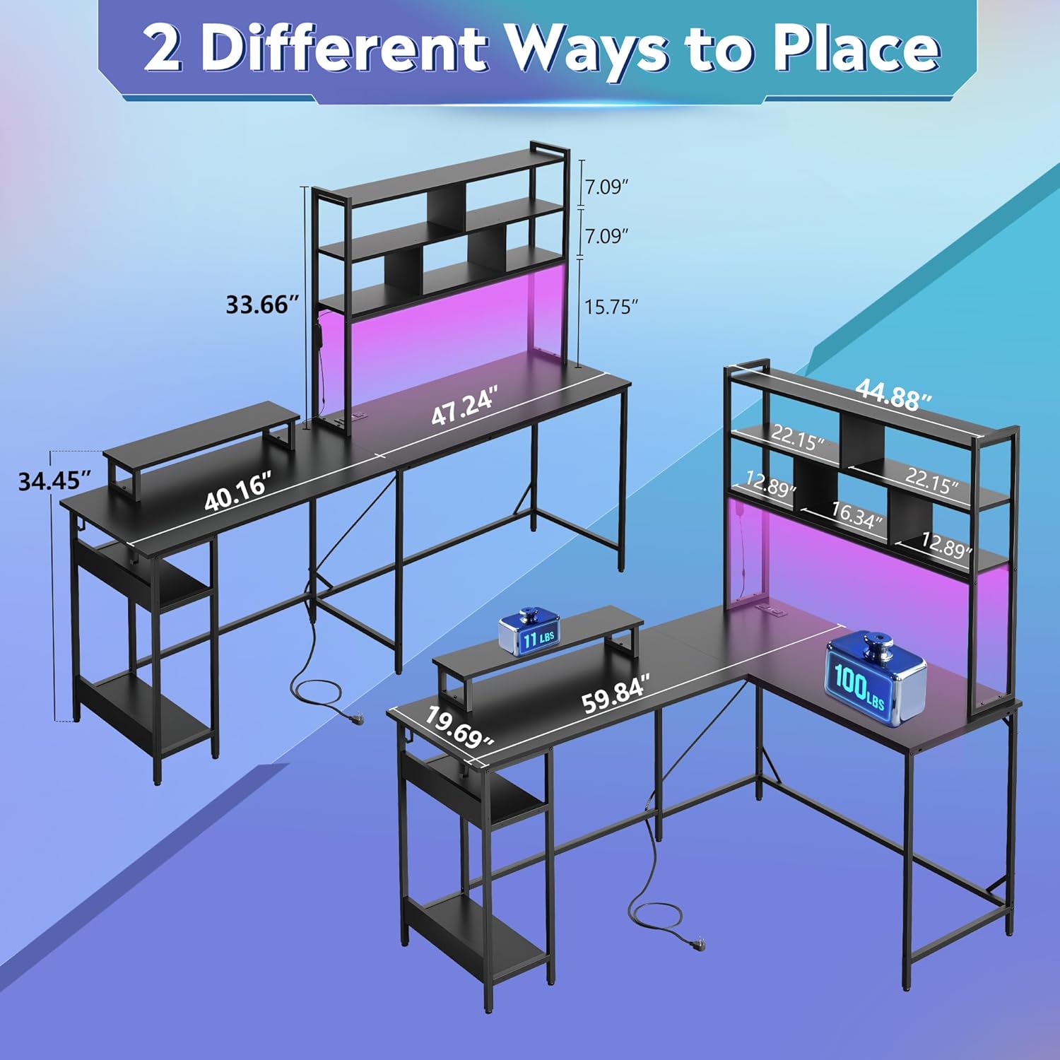 L Shaped Gaming Desk with Hutc - Gaming Desk With Hutch recension och pris