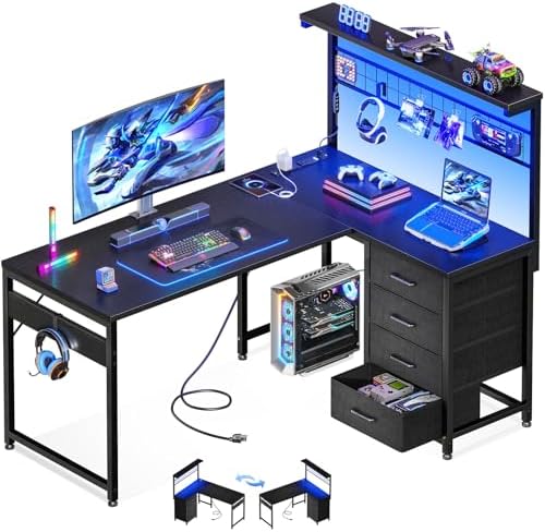 43” L Shaped Gaming Desk for S - Gaming Desk With Hutch recension och pris