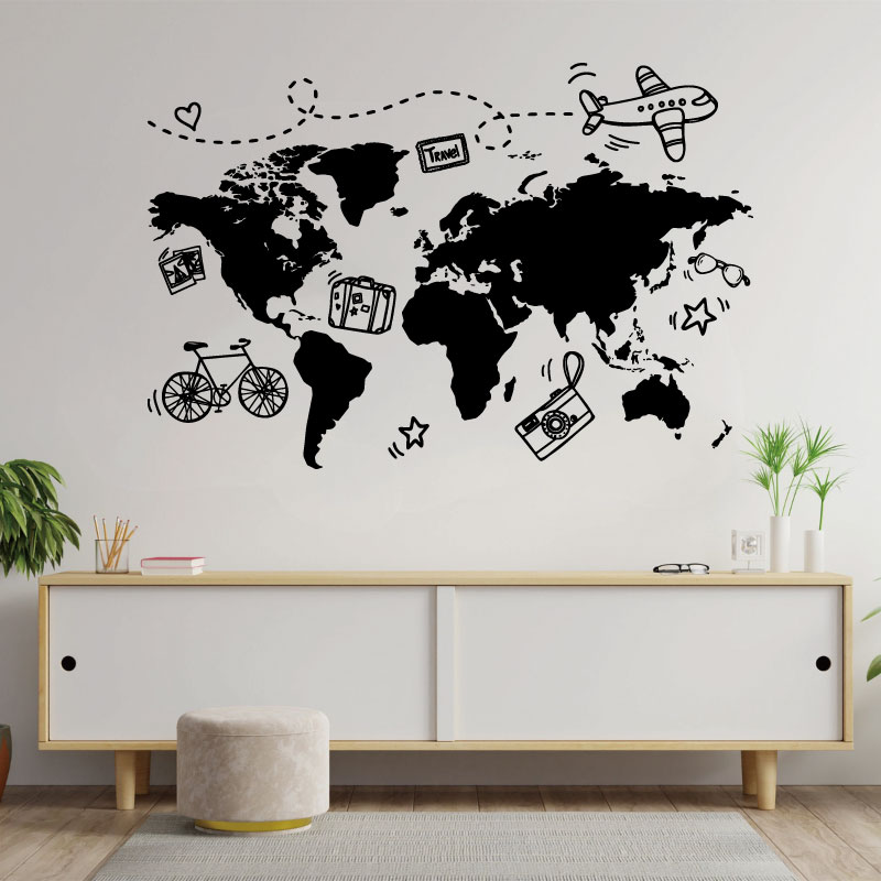 Go Travel World Map Wall Stick - Office Furniture To Go recension och pris