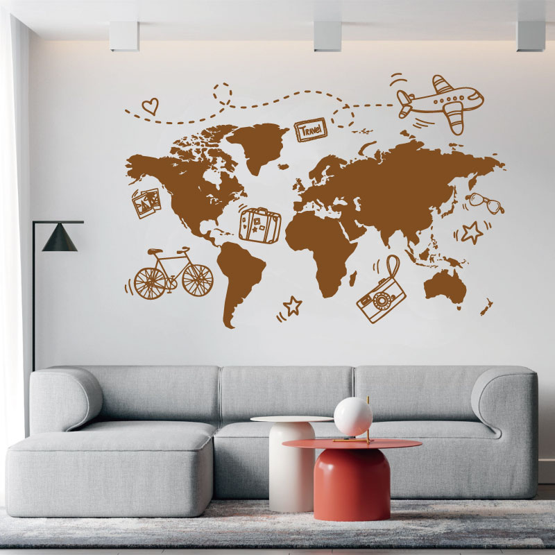 Go Travel World Map Wall Stick - Office Furniture To Go recension och pris