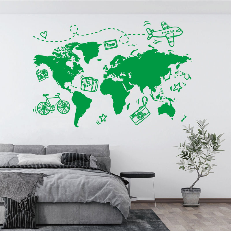 Go Travel World Map Wall Stick - Office Furniture To Go recension och pris