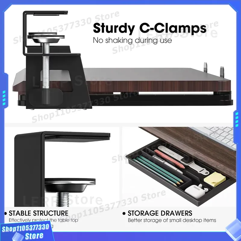 C Type Clip On Sliding Keyboar - Keyboard Drawer Under recension och pris