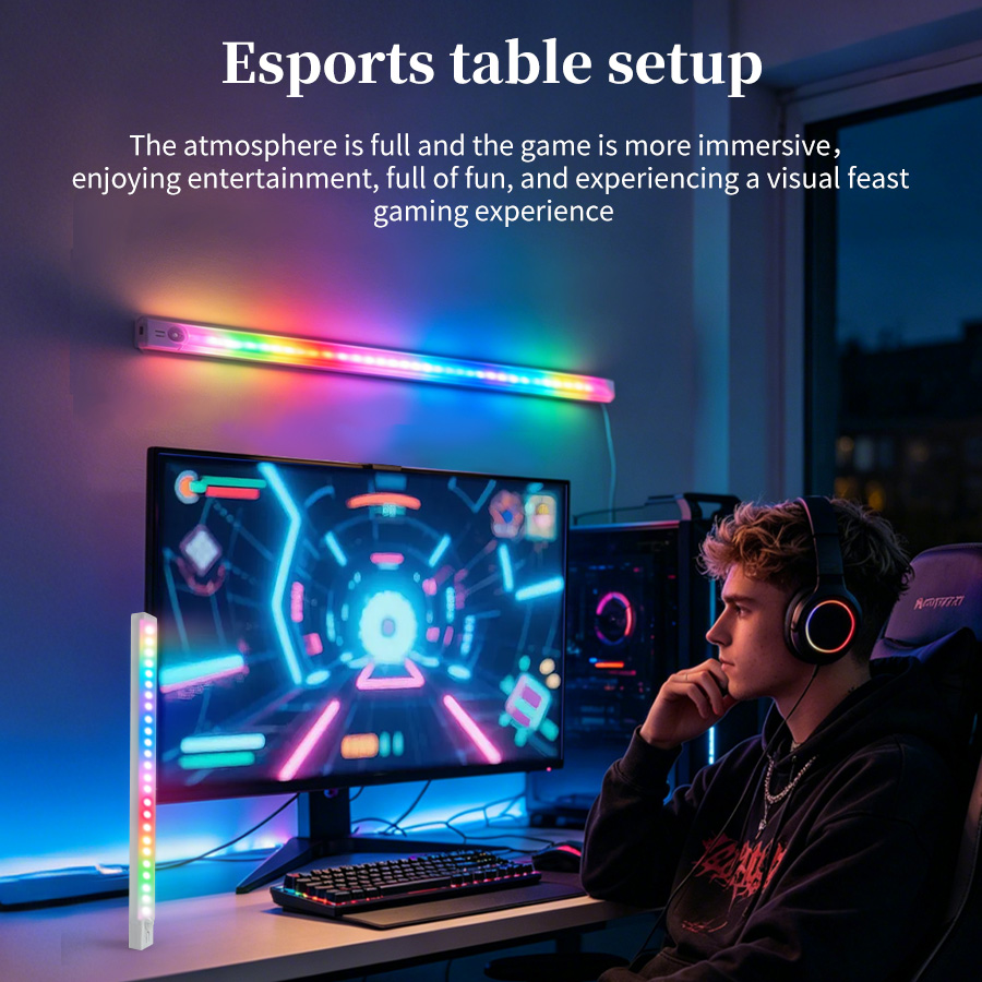 Rechargeable RGB LED Desk Ligh - Gaming Desk With Hutch recension och pris