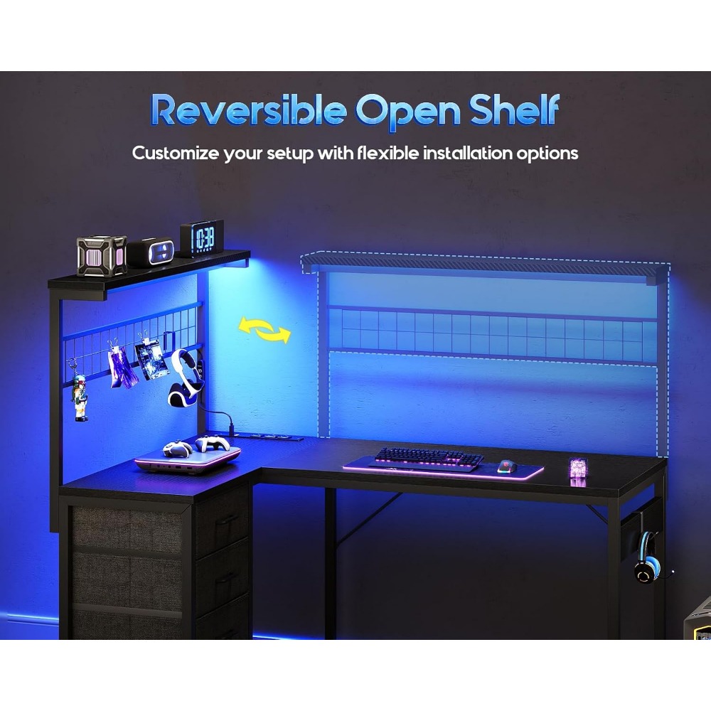 L Shaped Gaming Desk with Shel - Gaming Desk With Hutch recension och pris