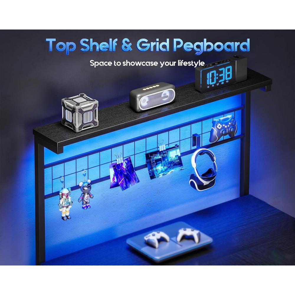L Shaped Gaming Desk with Shel - Gaming Desk With Hutch recension och pris