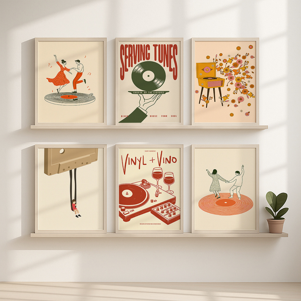 1pc Vintage Music Canvas Poste - Office Furniture Direct recension och pris
