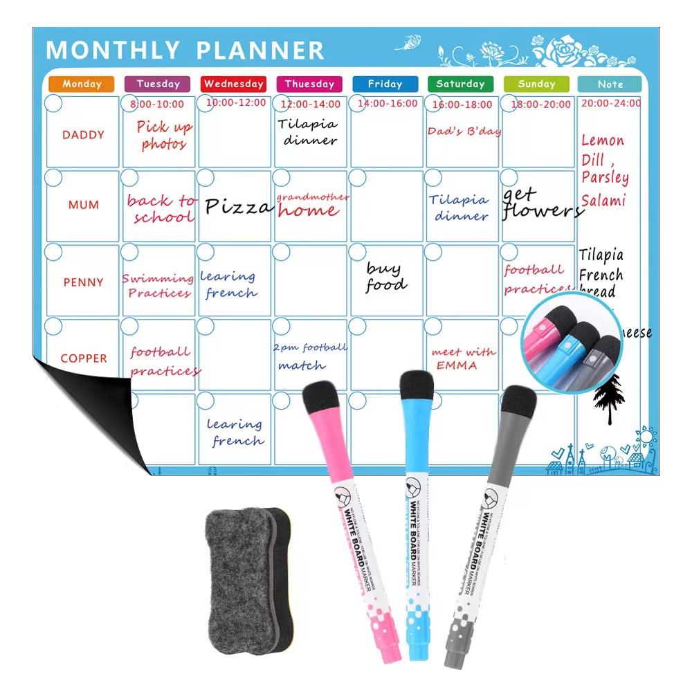 1 Set Magnetic Refrigerator Dr - Magnetic Whiteboard Calendar recension och pris