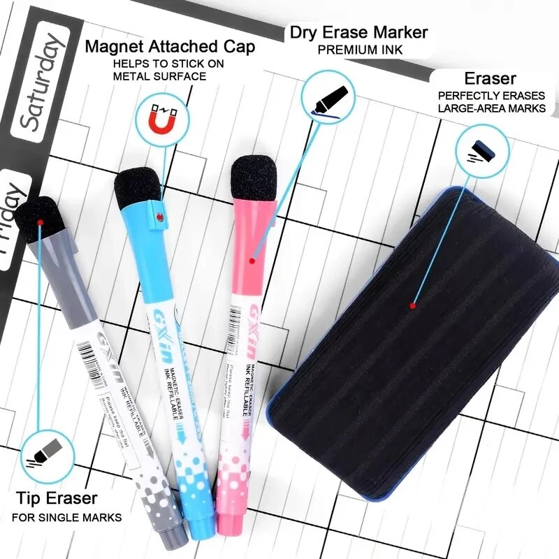 1 Set Magnetic Refrigerator Dr - Magnetic Whiteboard Calendar recension och pris