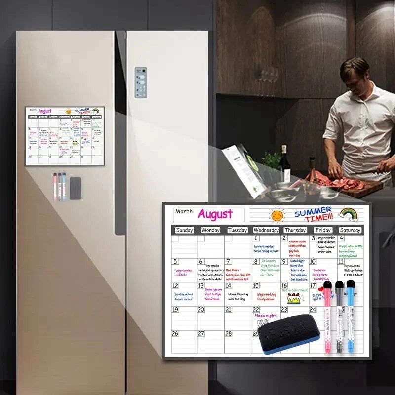 1 Set Magnetic Refrigerator Dr - Magnetic Whiteboard Calendar recension och pris