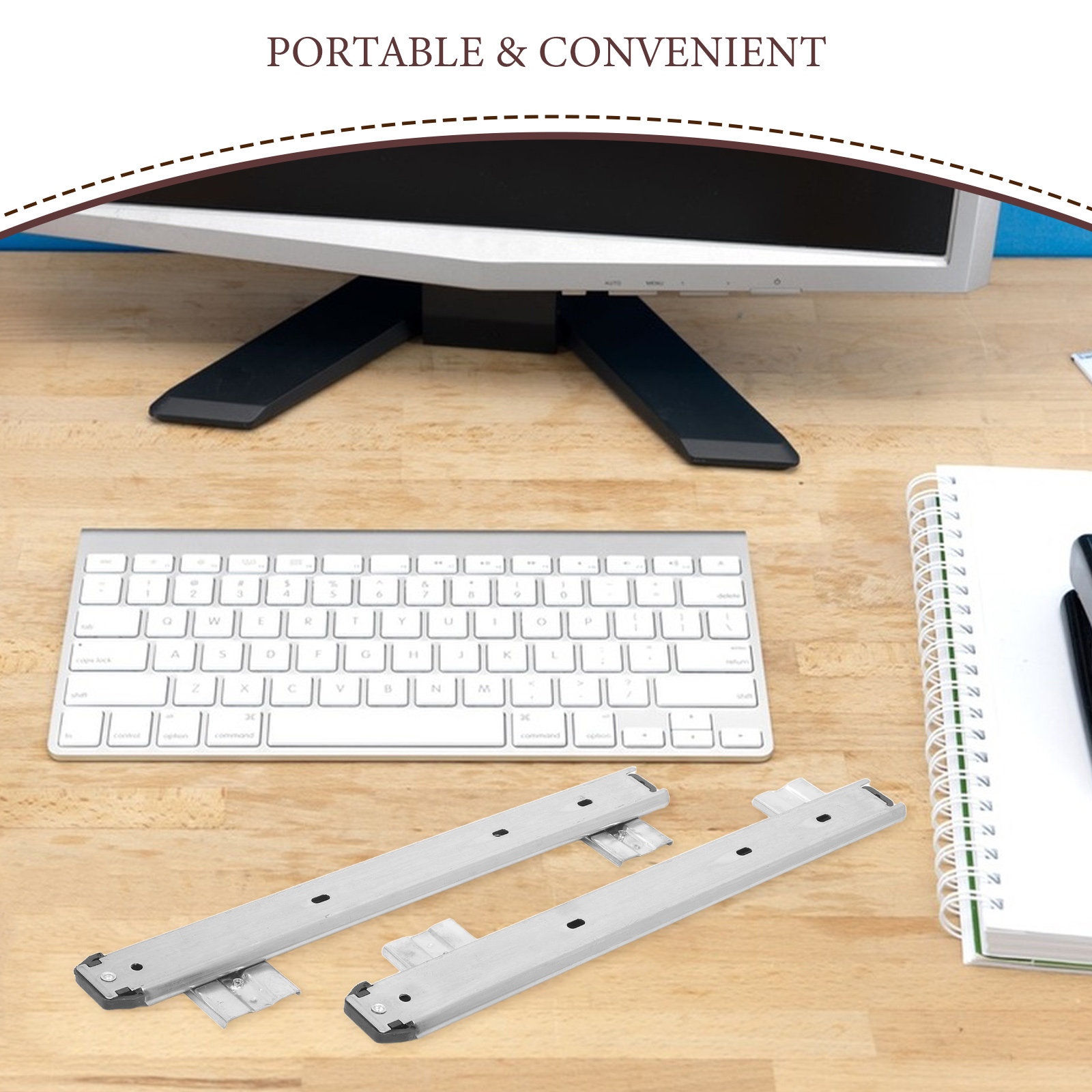2Pcs Metal Keyboard Drawer Sli - Keyboard Drawer Under recension och pris