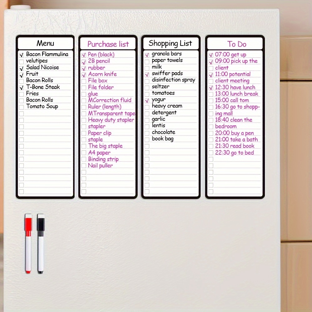 4pcs Magnetic Dry Erase List B - Magnetic Whiteboard Calendar recension och pris