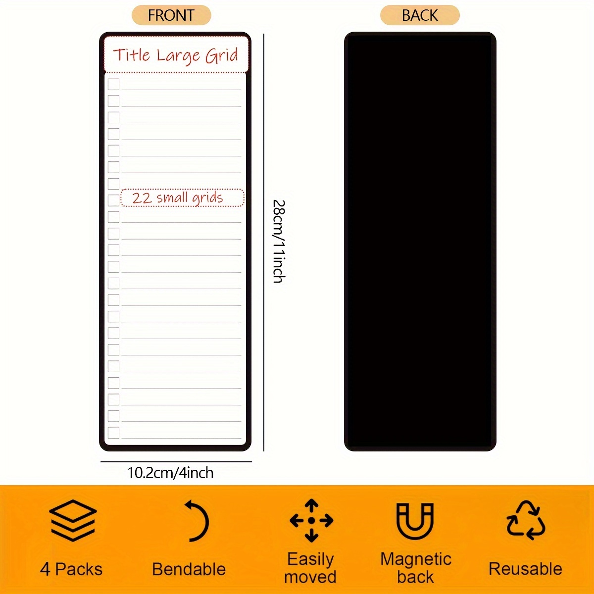 4pcs Magnetic Dry Erase List B - Magnetic Whiteboard Calendar recension och pris