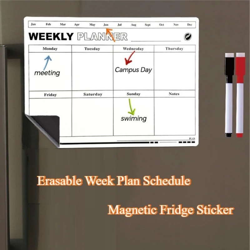 Erasable Week Plan Schedule Ca - Magnetic Whiteboard Calendar recension och pris