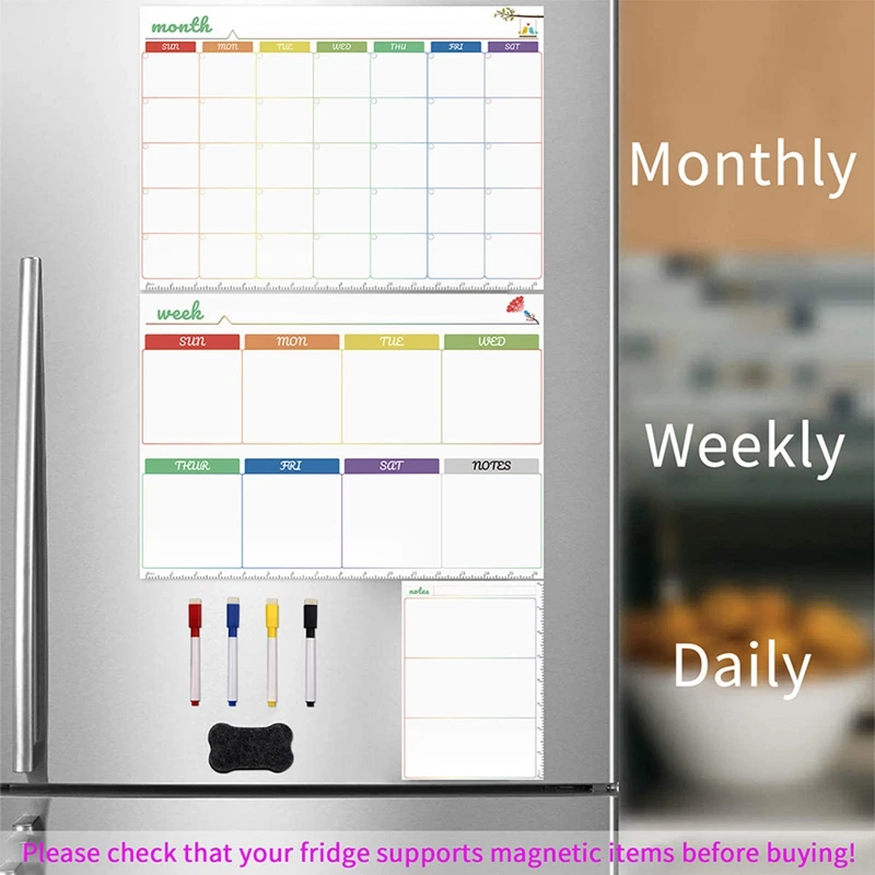 Daily Week Month Plan Magnetic - Magnetic Whiteboard Calendar recension och pris