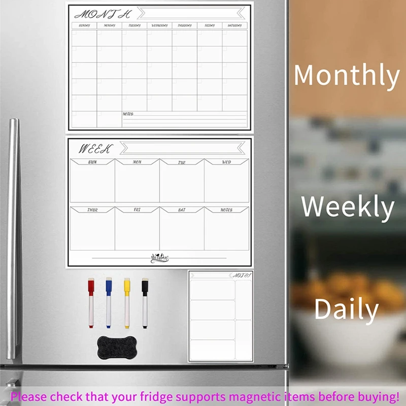 Daily Week Month Plan Magnetic - Magnetic Whiteboard Calendar recension och pris